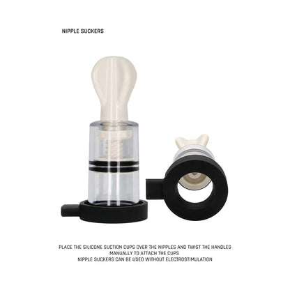 ELECTROSHOCK REMOTE-CONTROLLED E-STIMULATION NIPPLE SUCKERS WHITE