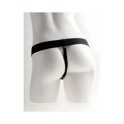 PIPEDREAM - FETISH FANTASY SERIES RECHARGEABLE VIBRATING 6 IN. HOLLOW STRAP-ON WITH BALLS TAN/BLACK