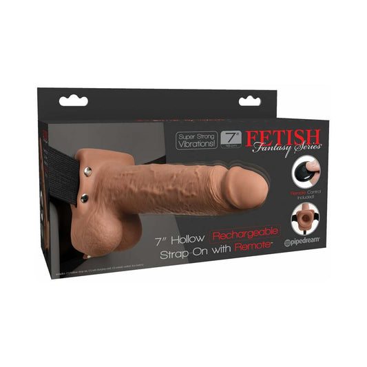 FETISH FANTASY SERIES - ADJUSTABLE HARNESS REALISTIC PENIS WITH BALLS RECHARGEABLE AND VIBRATOR 17.8 CM