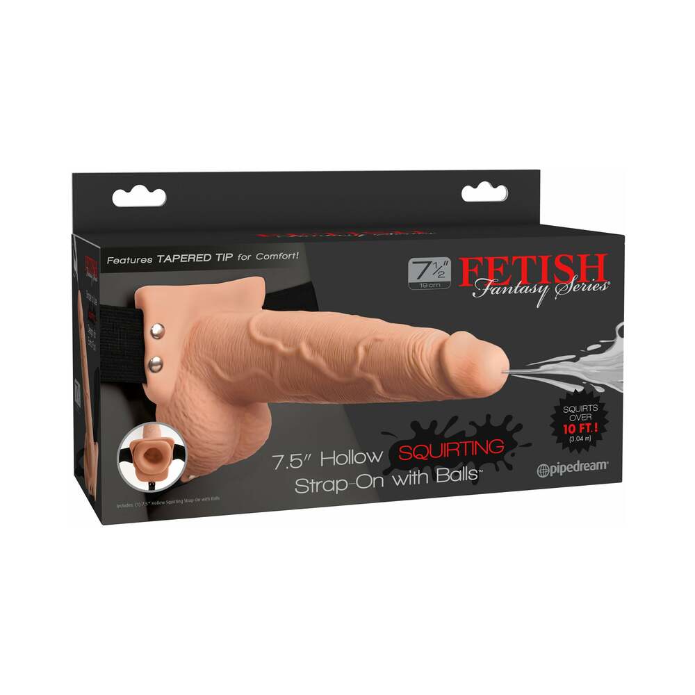 FETISH FANTASY SERIES - ADJUSTABLE HARNESS REALISTIC PENIS WITH BALLS SQUIRTING 19 CM