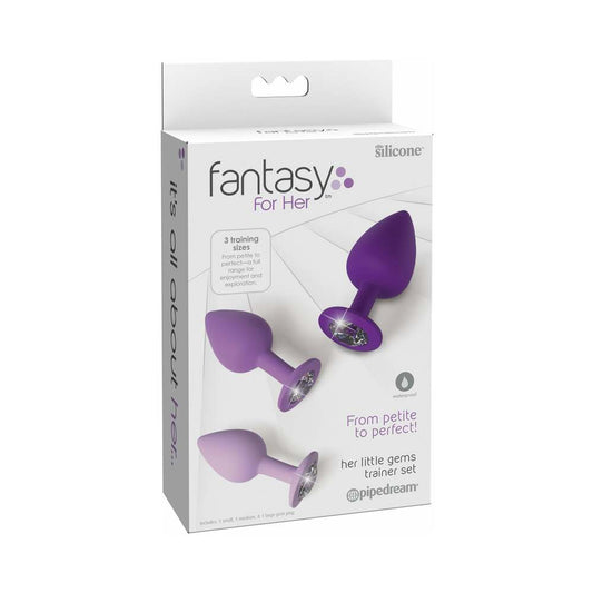 PIPEDREAM - FANTASY FOR HER 3-PIECE SILICONE HER LITTLE GEMS TRAINER PLUG SET PURPLE