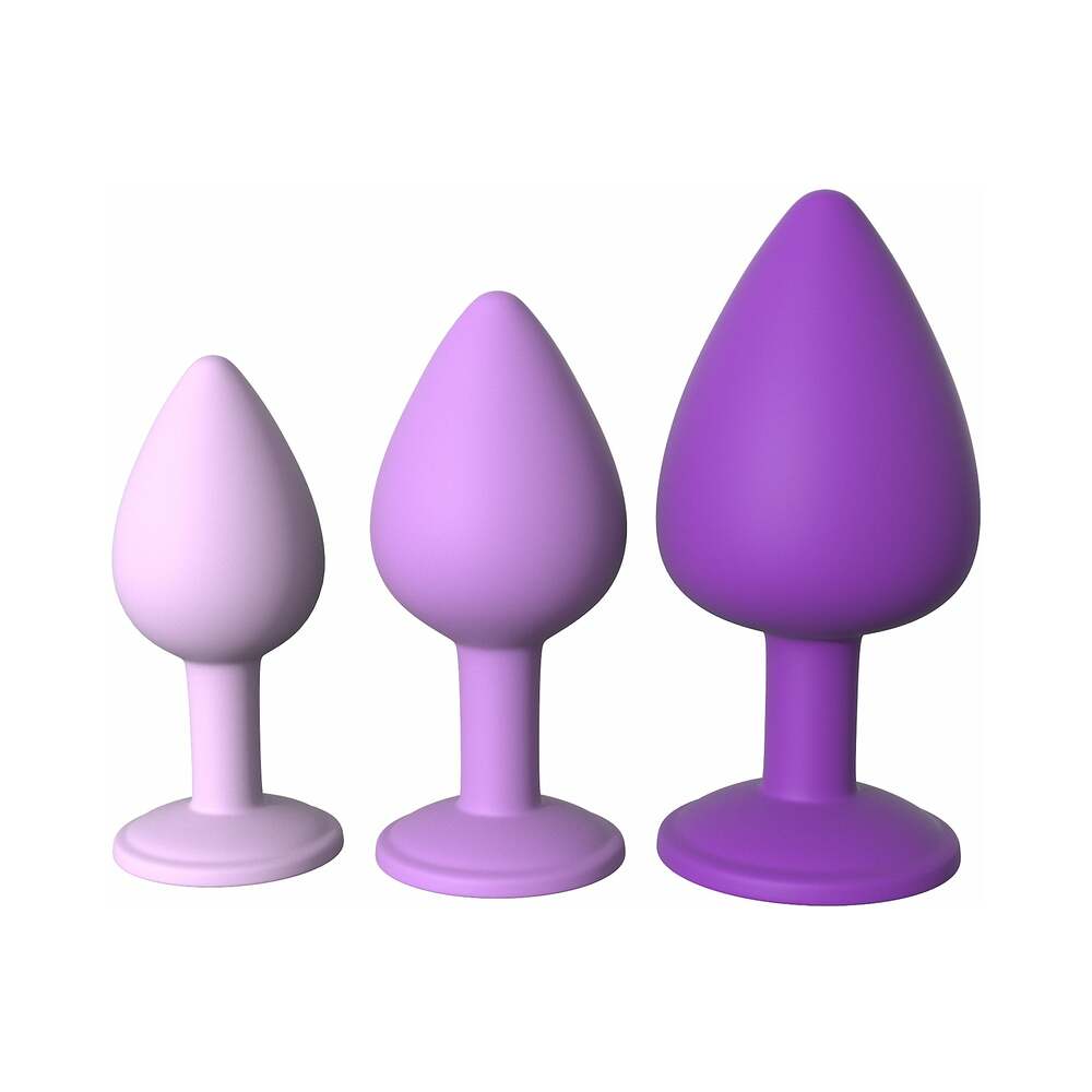 PIPEDREAM - FANTASY FOR HER 3-PIECE SILICONE HER LITTLE GEMS TRAINER PLUG SET PURPLE