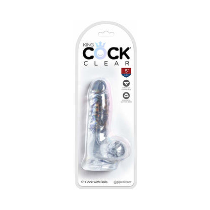 KING COCK - CLEAR REALISTIC PENIS WITH BALLS 10.1 CM TRANSPARENT
