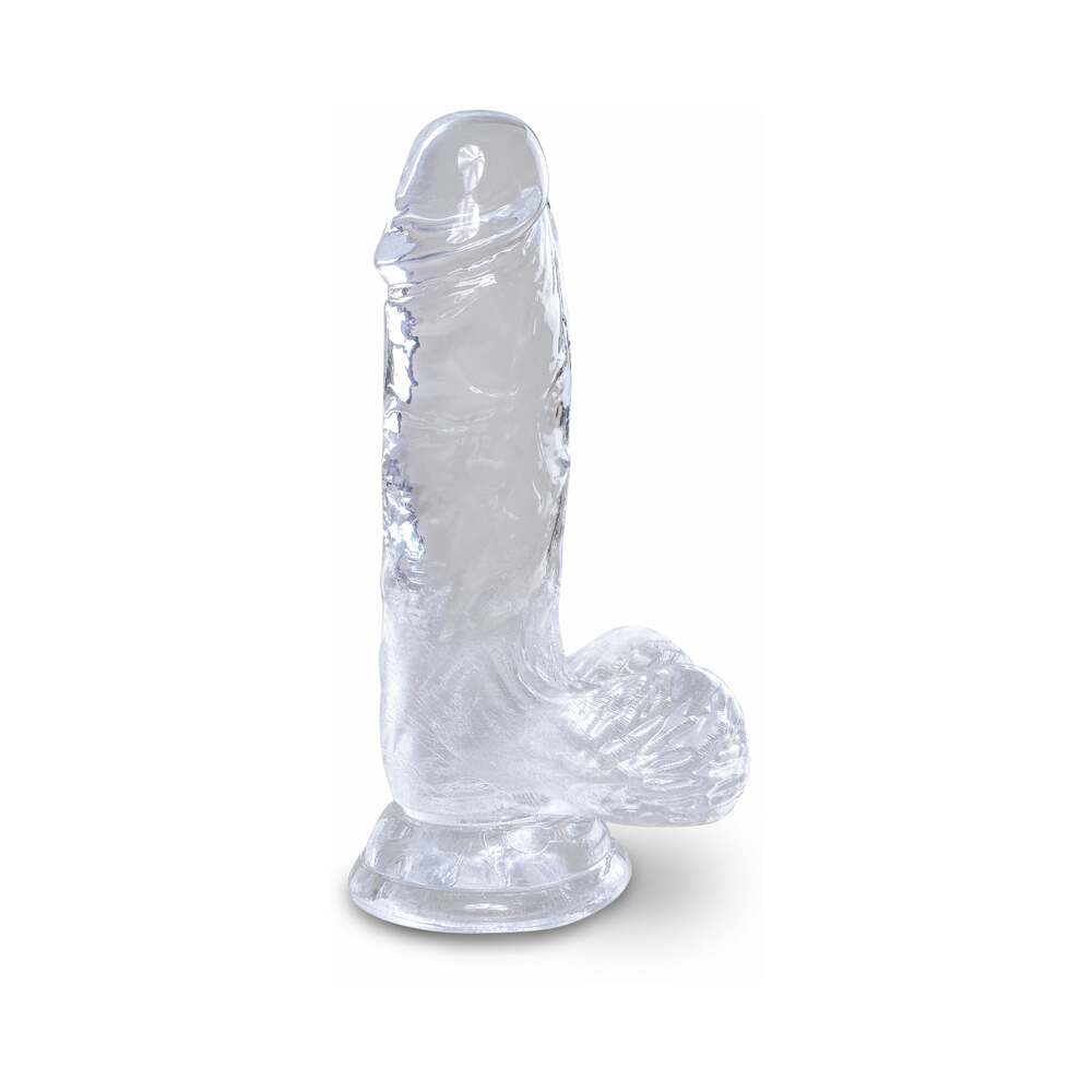 KING COCK CLEAR 5 IN. COCK WITH BALLS REALISTIC SUCTION CUP DILDO