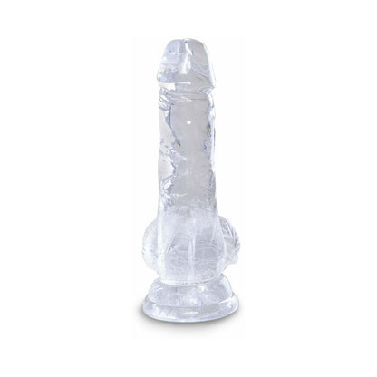 KING COCK CLEAR 5 IN. COCK WITH BALLS REALISTIC SUCTION CUP DILDO