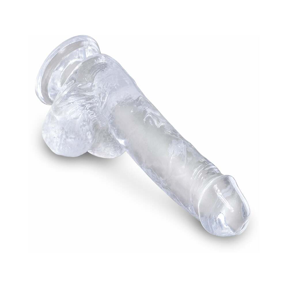 KING COCK CLEAR 6 IN. COCK WITH BALLS REALISTIC SUCTION CUP DILDO