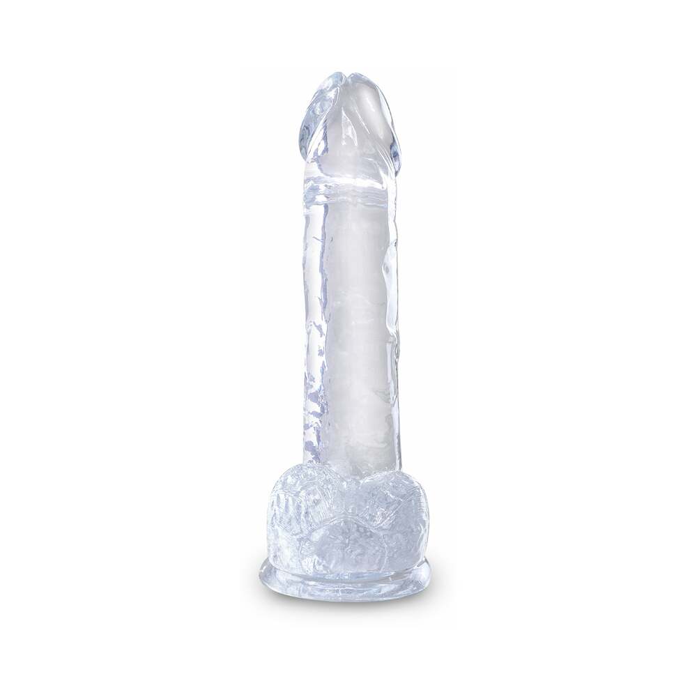 KING COCK CLEAR 7 IN. COCK WITH BALLS REALISTIC SUCTION CUP DILDO