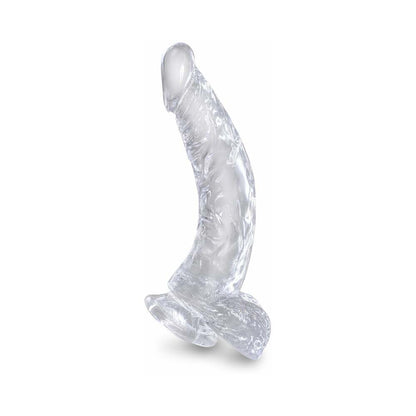 KING COCK - CLEAR REALISTIC CURVED PENIS WITH BALLS 16.5 CM TRANSPARENT
