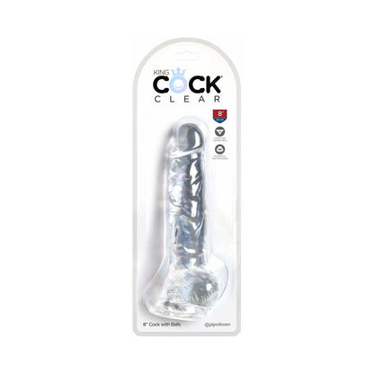 KING COCK - PENE REALISTA TRANSPARENTE CON TESTÍCULOS 16.5 CM
