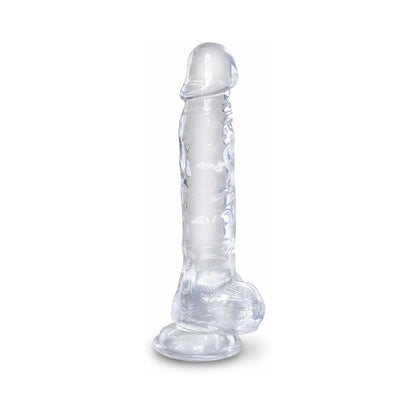 KING COCK CLEAR 8 IN. COCK WITH BALLS REALISTIC SUCTION CUP DILDO