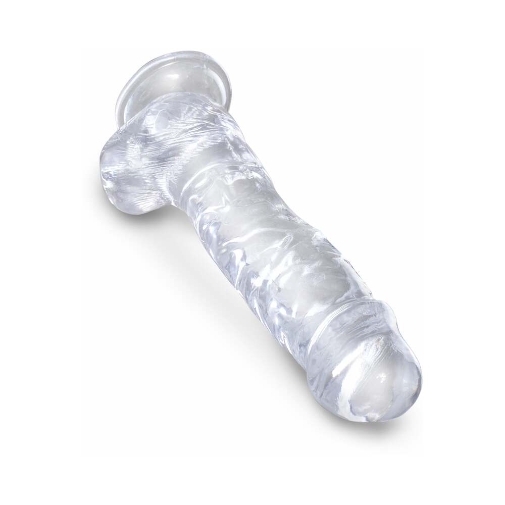 KING COCK - PENE REALISTA TRANSPARENTE CON TESTÍCULOS 16.5 CM