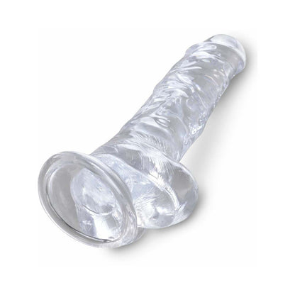 KING COCK CLEAR 8 IN. COCK WITH BALLS REALISTIC SUCTION CUP DILDO