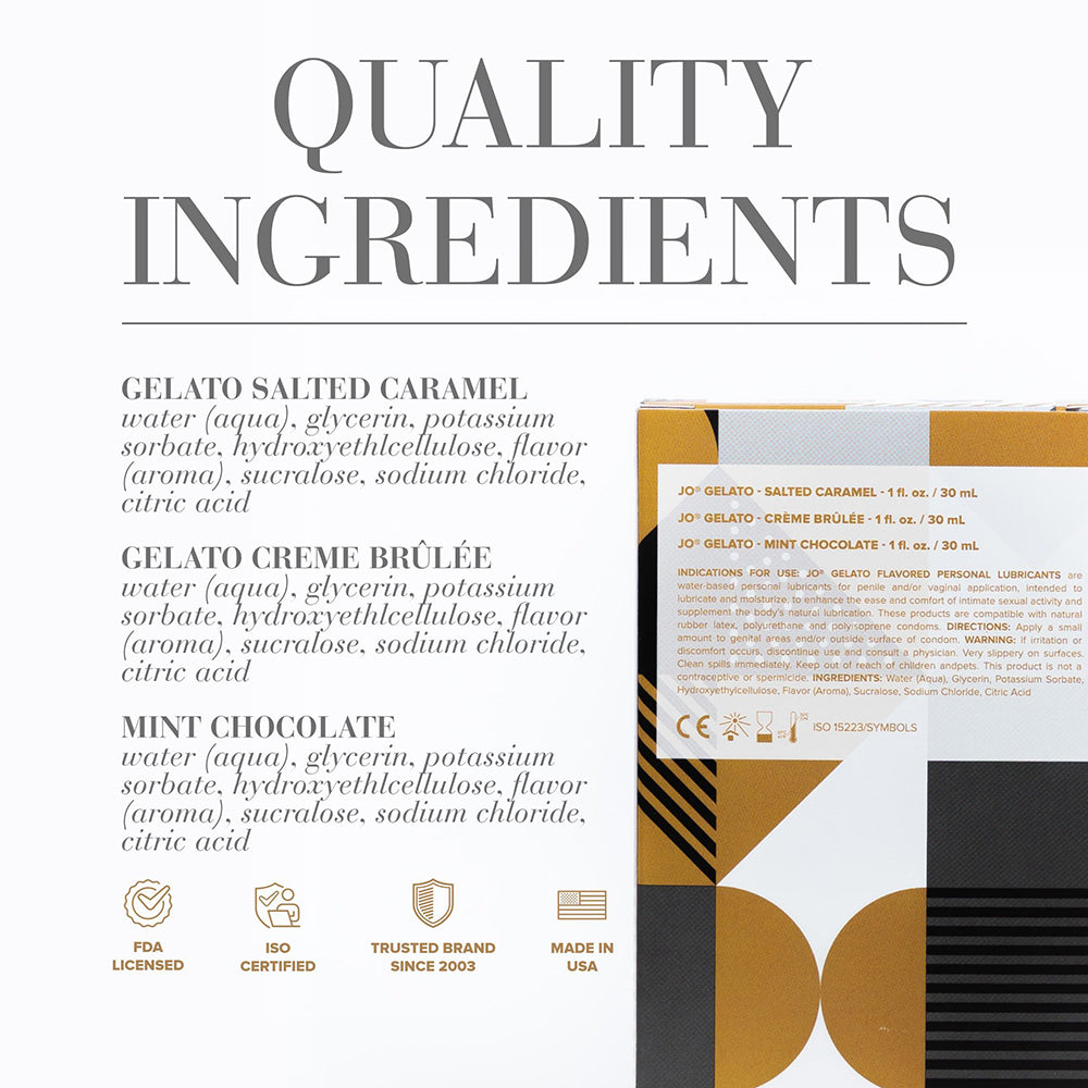 SYSTEM JO - JO TRI ME TRIPLE PACK GELATO FLAVORED WATER-BASED LUBRICANT 3-PACK