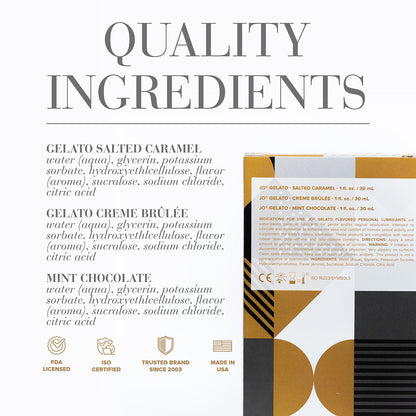 JO TRI ME TRIPLE PACK GELATO FLAVORED WATER-BASED LUBRICANT 3-PACK