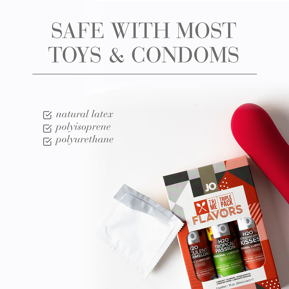 JO TRI ME TRIPLE PACK FLAVORS WATER-BASED LUBRICANT 3-PACK