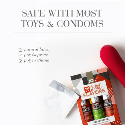 JO TRI ME TRIPLE PACK FLAVORS WATER-BASED LUBRICANT 3-PACK