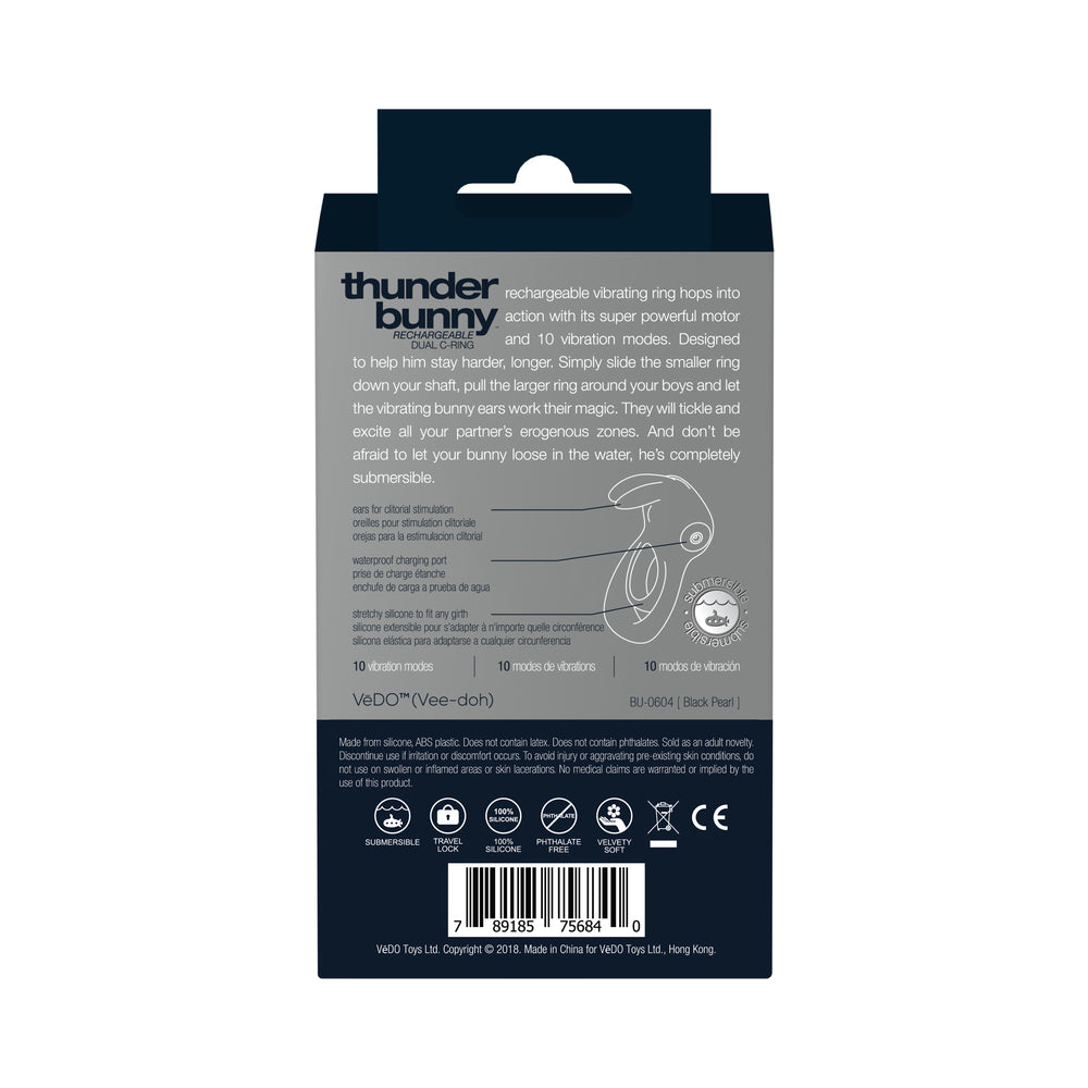 VEDO THUNDER BUNNY RECHARGEABLE DUAL COCKRING BLACK