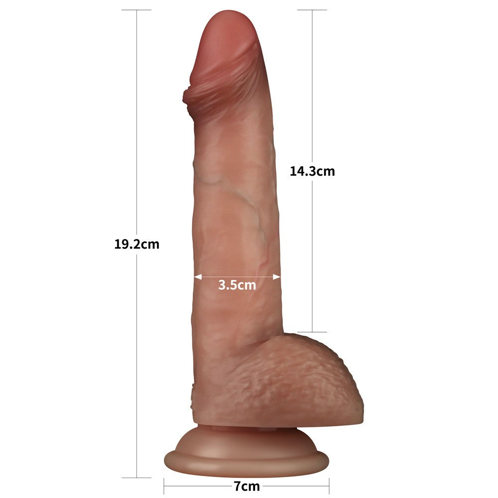 LOVETOY - 7.5'' SLIDING SKIN PRO DUAL LAYER SILICONE DONG