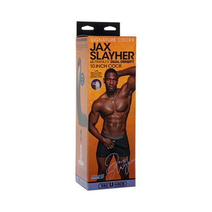 DOC JOHNSON - PENE CON FIRMA JAX SLAYHER PENE ULTRASKYN DE 10 PULGADAS CON VENTOSA EXTRAÍBLE VAC-U-LOCK CHOCOLATE