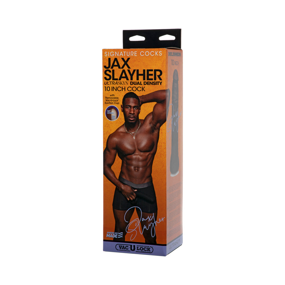 DOC JOHNSON - PENE CON FIRMA JAX SLAYHER PENE ULTRASKYN DE 10 PULGADAS CON VENTOSA EXTRAÍBLE VAC-U-LOCK CHOCOLATE