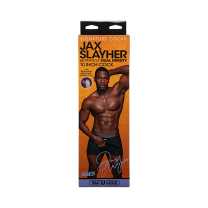 DOC JOHNSON - PENE CON FIRMA JAX SLAYHER PENE ULTRASKYN DE 10 PULGADAS CON VENTOSA EXTRAÍBLE VAC-U-LOCK CHOCOLATE