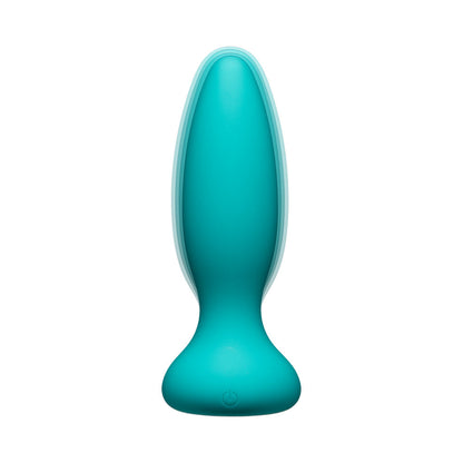A-PLAY VIBE ADVENTUROUS RECHARGEABLE SILICONE ANAL PLUG WITH REMOTE TEAL