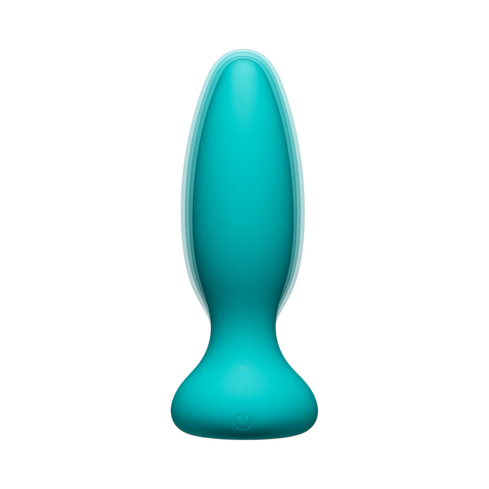 A-PLAY VIBE EXPERIENCED RECHARGEABLE SILICONE ANAL PLUG WITH REMOTE TEAL