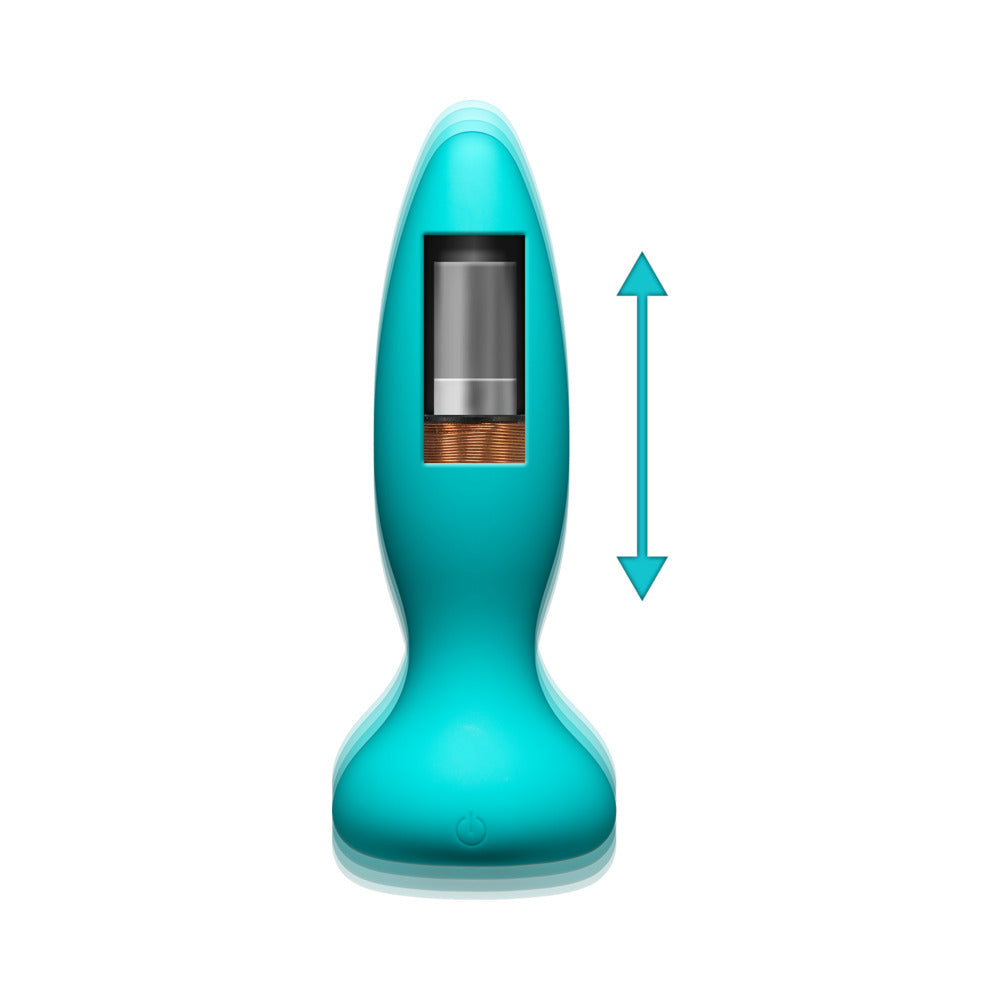A-PLAY THRUST ADVENTUROUS RECHARGEABLE SILICONE ANAL PLUG WITH REMOTE TEAL