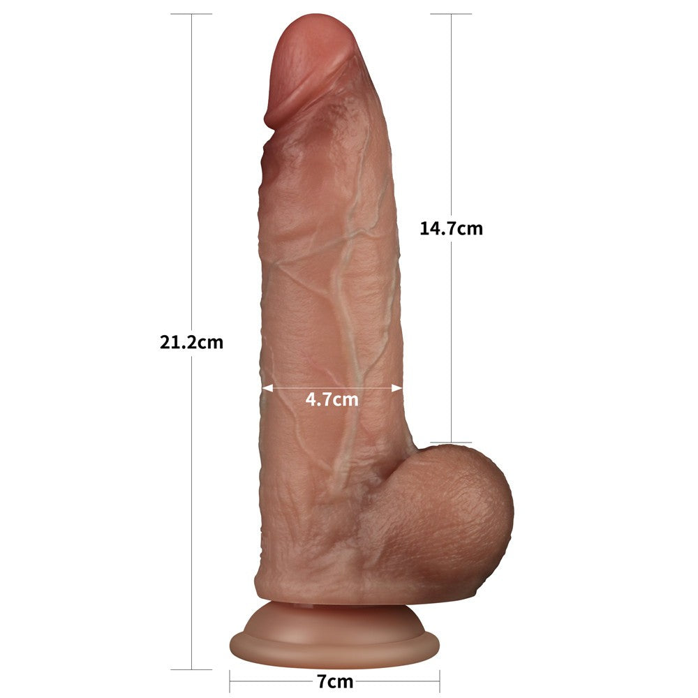LOVETOY - 8.5'' SLIDING SKIN PRO DUAL LAYER SILICONE DONG I