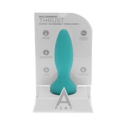 A-PLAY THRUST EXPERIENCED RECHARGEABLE SILICONE ANAL PLUG WITH REMOTE TEAL