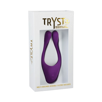 TRYST V2 BENDABLE MULTI EROGENOUS ZONE MASSAGER WITH REMOTE- PURPLE