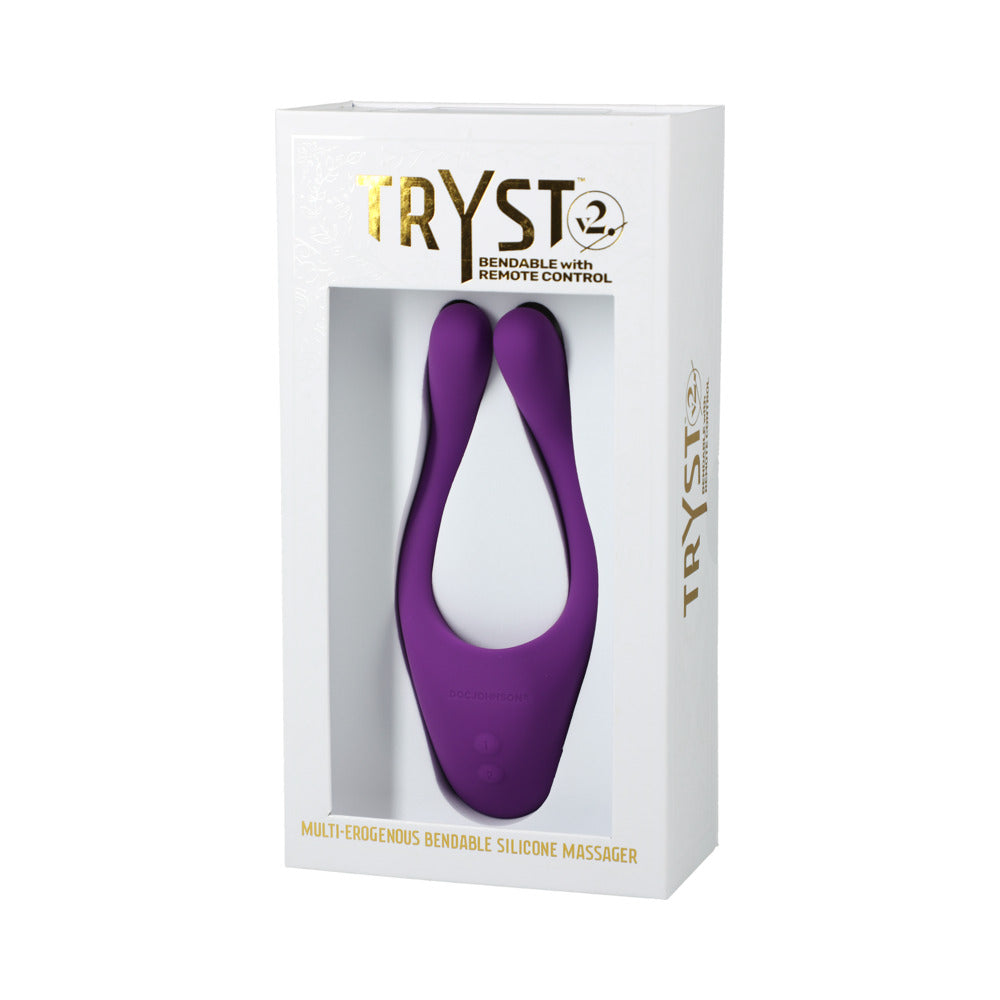 TRYST V2 BENDABLE MULTI EROGENOUS ZONE MASSAGER WITH REMOTE- PURPLE