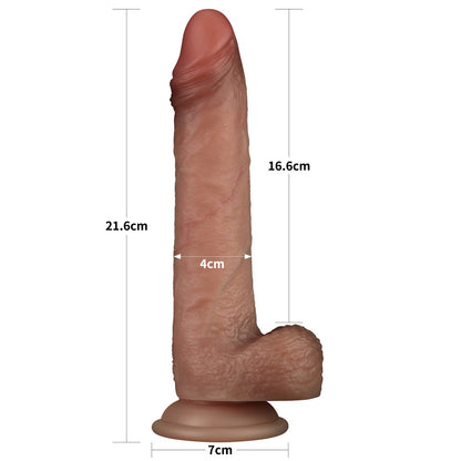 LOVETOY - 8.5'' SLIDING SKIN PRO DUAL LAYER SILICONE DONG II