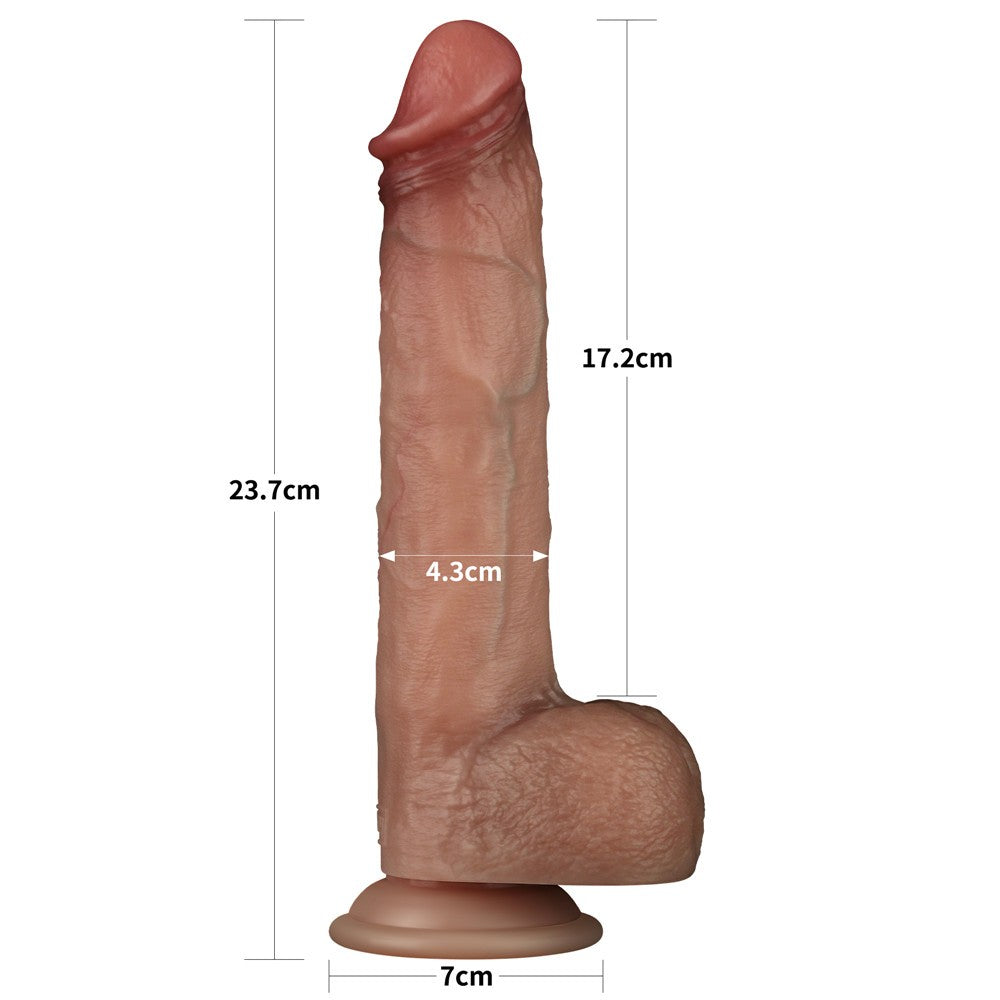 LOVETOY - 9'' SLIDING SKIN PRO DUAL LAYER SILICONE DONG