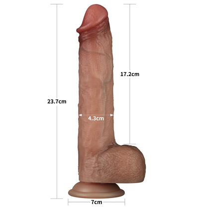 LOVETOY - 9'' SLIDING SKIN PRO DUAL LAYER SILICONE DONG