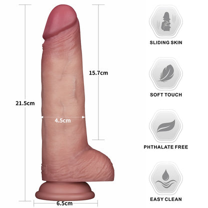LOVETOY - 8.5'' SLIDING SKIN PRO II DUAL LAYER SILICONE DONG