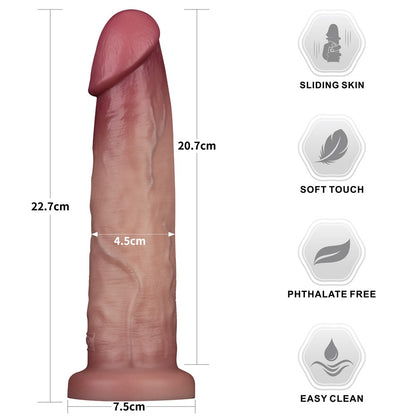 LOVETOY - 9'' SLIDING SKIN PRO II DUAL LAYER SILICONE DONG
