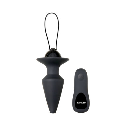 EVOLVED PLUG & PLAY RECHARGEABLE REMOTE-CONTROLLED VIBRATING SILICONE ANAL PLUG BLACK