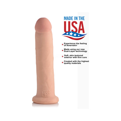 USA COCKS 10 IN. AMERISKIN DUAL DENSITY DILDO LIGHT