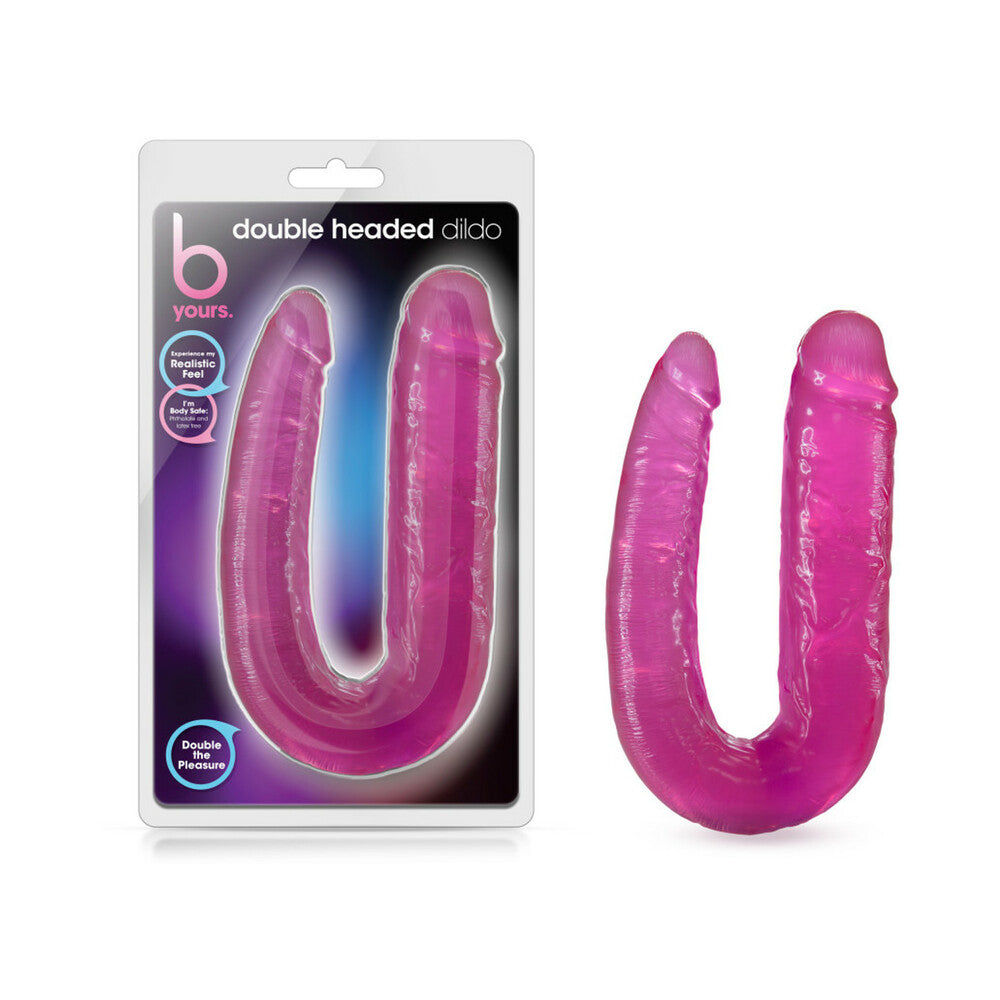 BLUSH - B YOURS DOUBLE HEADED DILDO 18 IN. PINK