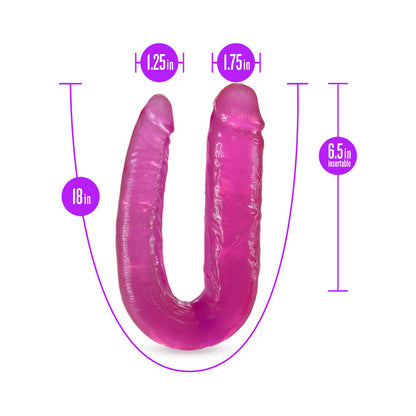 BLUSH - B YOURS DOUBLE HEADED DILDO 18 IN. PINK