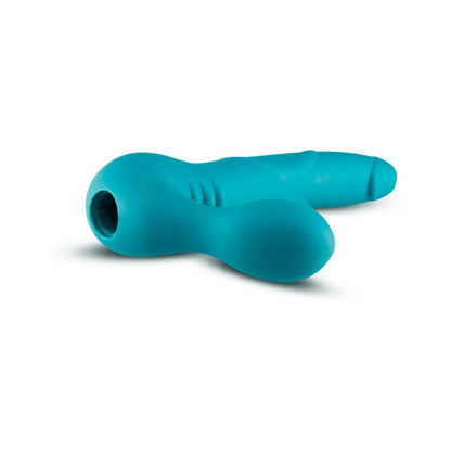 BLUSH - TEMPTASIA LUNA 9 IN. SILICONE STRAPLESS STRAP-ON DILDO WITH RECHARGEABLE BULLET VIBRATOR TEAL