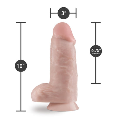 DR. SKIN DR. CHUBBS REALISTIC 10 IN. DILDO WITH BALLS BEIGE