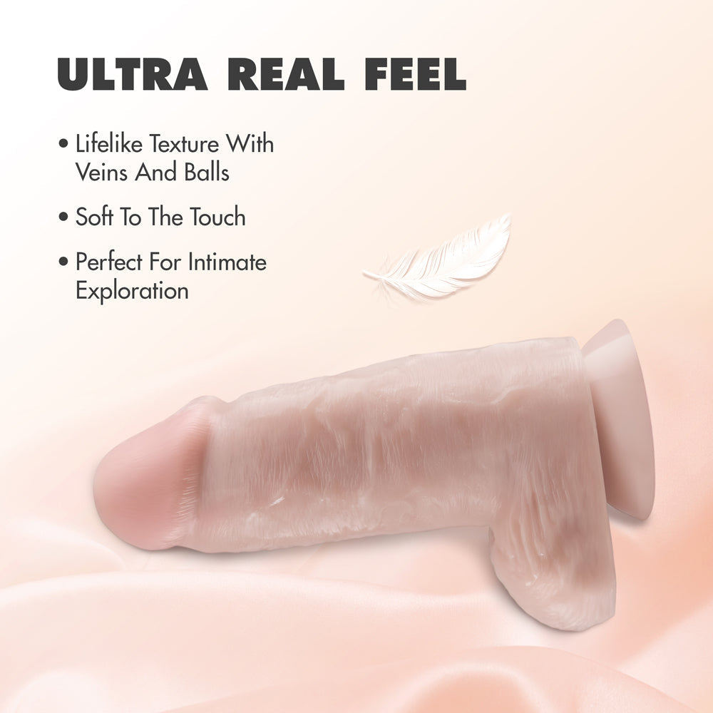DR. SKIN DR. CHUBBS REALISTIC 10 IN. DILDO WITH BALLS BEIGE