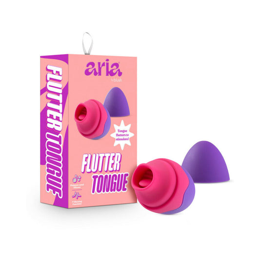 ARIA FLUTTER TONGUE RECHARGEABLE SILICONE FLICKING VIBRATOR PURPLE
