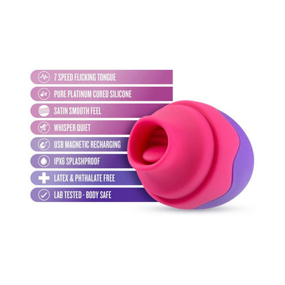 ARIA FLUTTER TONGUE RECHARGEABLE SILICONE FLICKING VIBRATOR PURPLE