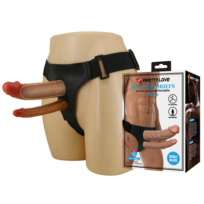 PRETTY LOVE - PRETTY LOVE KEAVEN HARNESS BRIEFS WITH DOUBLE DILDOS
