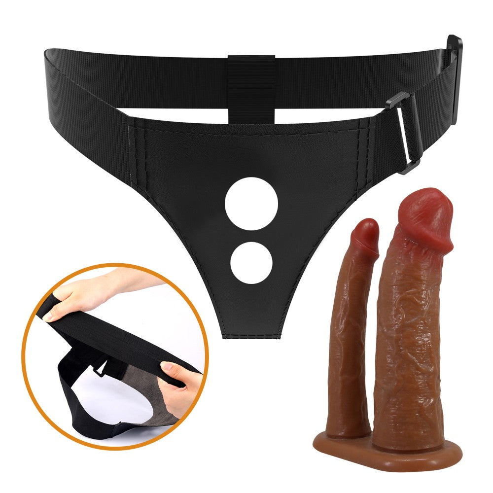 PRETTY LOVE - PRETTY LOVE KEAVEN HARNESS BRIEFS WITH DOUBLE DILDOS