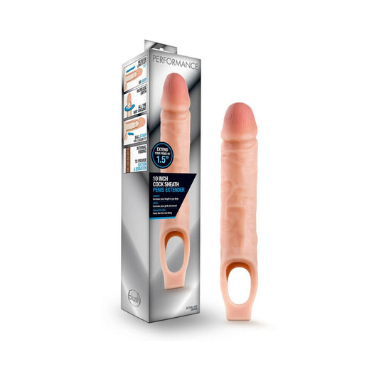 BLUSH - DESEMPEÑO 10 PULG. VAINA PARA PENE EXTENSOR TIPO ARNÉS BEIGE