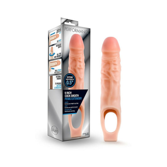BLUSH - FUNDA ALARGADORA DE PENE DE 9 PULGADAS RENDIMIENTO BEIGE